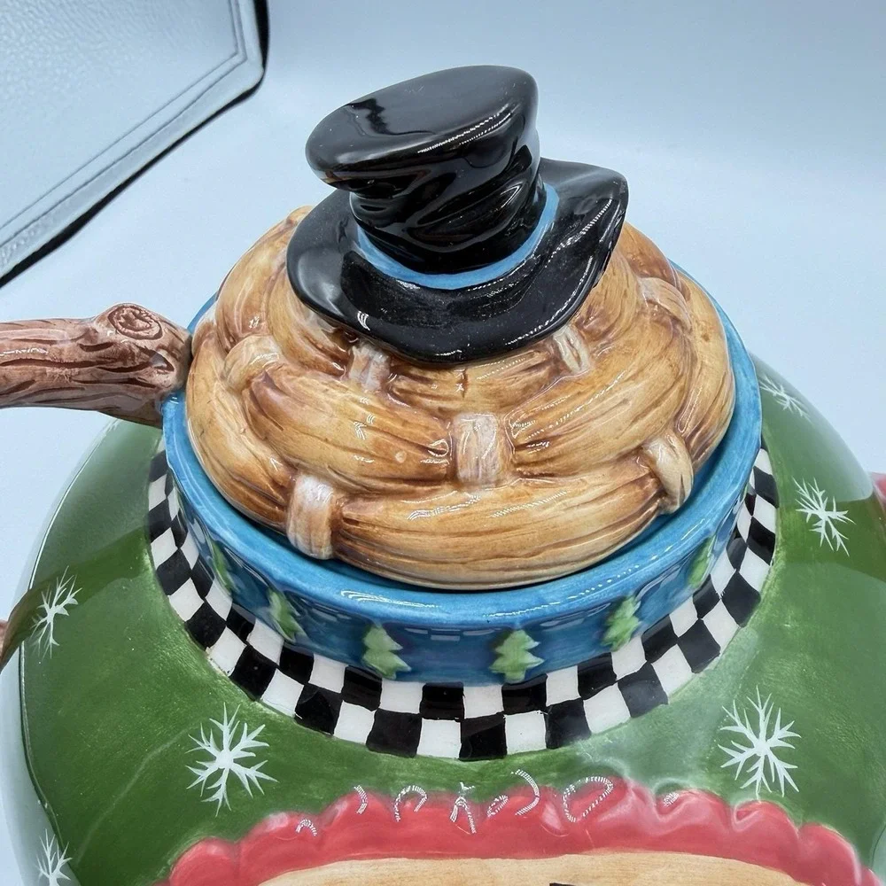 Teapot House of Hatten‎ Peggy Fairfax Herrick Large Mr & Mrs Snowman Christmas